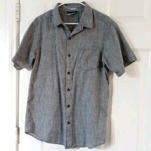 Columbia Sportswear Men's Medium Gray Short Sleeve Button Down Shirt 100% Cotton